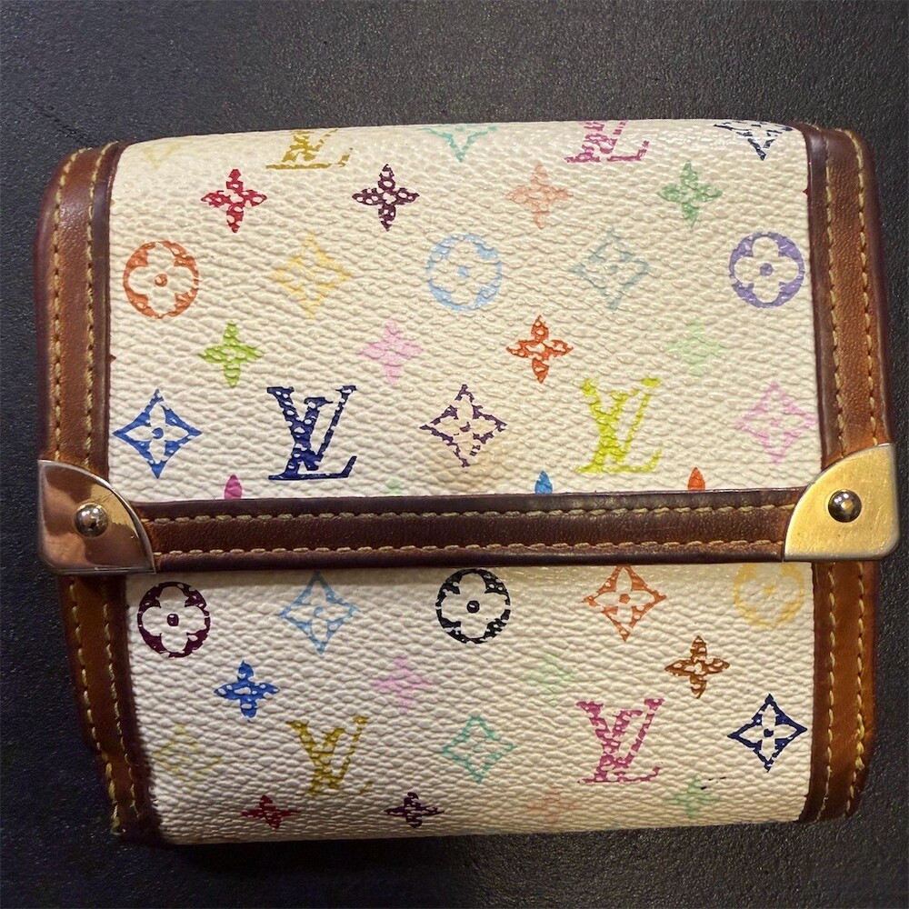 Louis Vuitton Murakami Monogram Multicolor Double Snap Wallet - Picture 1 of 8